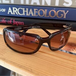 Coach Samantha retro wrap around brown lens Tortoise Shell Sunglasses
